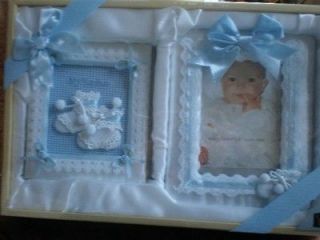 BABY GIFTS PHOTO ALBUM & FRAME SET BOXED PINK OR BLUE GORGEIOUS HAVE A