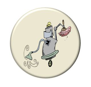 Happy Robo Robot Maid with Duster and Vacuum Pocket Mirror Stocking