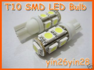 2x T10 Ultra Bright 9SMD Automotive LED Light bulb A384
