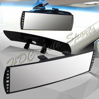 Clip On Rear view Blind Spot Eliminating Curved Gemmed Mirror