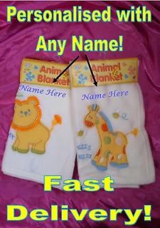 PERSONALISED BABY BOY & GIRLS BLANKETS/COMFO RTERS GIFT/CHRISTENI NG