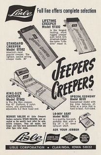 Neat 1972 LISLE AUTO CAR FLOOR CREEPERS Print Ad   Clarinda, IA