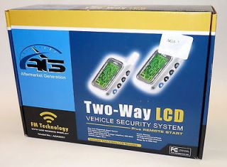 Way Vehicle Security Car Alarm w Remote Start & 2 LCD Remotes AGA3001