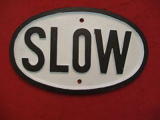 SCALE CAST ALUMINUM OVAL SLOW SIGN(READING RAILROAD STYLE)
