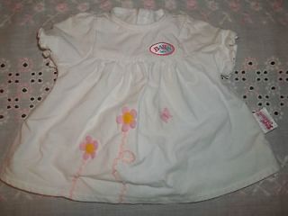 Cute Baby Born Doll Dress by Zapf Creations White w/ pink Flowers