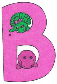 BARNEY & BABY BOP ABC LETTER B FABRIC APPLIQUES CHARACTER IRON