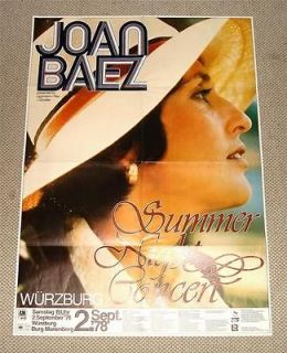 JOAN BAEZ   vintage original Wurzburg (Germany) 1978 concert poster
