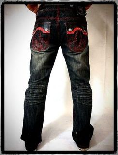 Kayden K Fleur de Lys Jeans Black Red pants hip hop mens designer LA