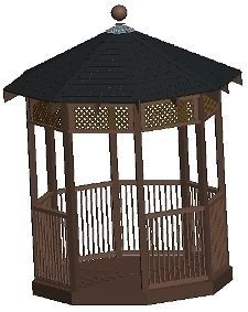 GAZEBO PLANS, 8FT OCTAGON, VICTORIAN, BUILD YOUR OWN CD, CRAFT PATTERN