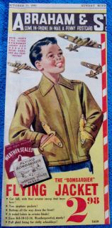 1943 AVIATOR JACKET FLYING BOMBARDIER TWO AIRLINE POCKETSWEATHER