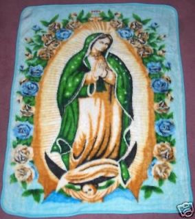KING LION Anns Trading Religious BLANKET Mother Mary