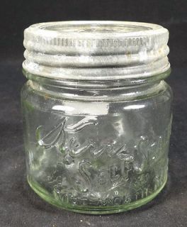 1915 KERR ROUND FRUIT JAR GLASS BALL LID ZINC SAND SPRINGS OKLAHOMA