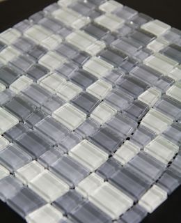 Wave Glass Mosaic Tile for Kitchen Backsplash and Bathroom Gray