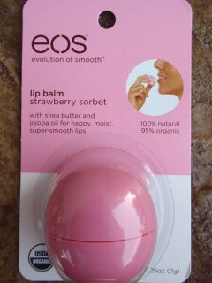 EOS Lip Balm Natural & Organic • STRAWBERRY SORBET exp 2014