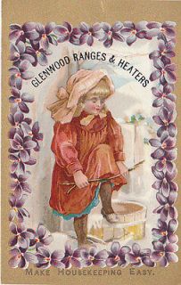 trade card for E.A. Bacon, Oakdale Mass. Glenwood Ranges & Heaters