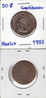 Banco de Mexico: $ 50 Cts Cuauhtemoc 1983 Visit My  Store For More