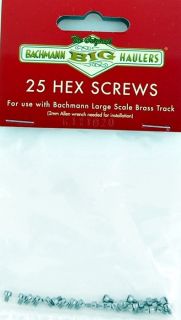 Bachmann G Scale Train Brass Track Hex Screws (25 pieces) 94656