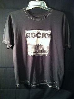VTG ROCKY BALBOA STALLONE T Shirt GRAY Size M VERY GOOD
