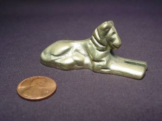 Vtg Solid Brass Metal Lion Lioness Figurine Old Tiger Cat Miniature