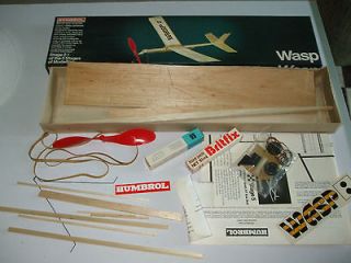 vintage Balsa Wood Humbrol Wasp model kit glider MIB very rare