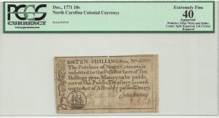Colonial Currency, Continental10 SHILLINGS PCGS EF 40 Apparent DEC