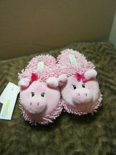 New pink Capelli little pig plush slippers girls 12/13 sleep wear