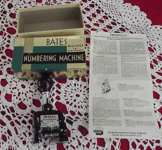 Vintage Business Equipment Bates Numbering Machine Style A w/Original