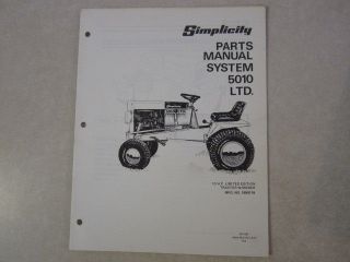 Simplicity 5010 Ltd. garden tractor parts manual Model# 1690118