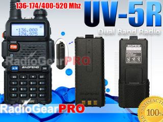 BaoFeng UV 5R Dual Band Ham Radio 136 174/400 52 0 + extra 3800 mah