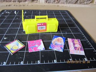 Barbie Bratz My Scene doll sized boombox cd or tape player albums