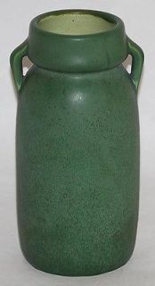 Hampshire Pottery Matte Green Handled Vase 156