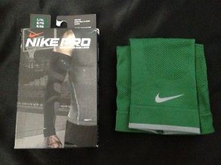 Mens Nike Pro Combat Basketball Compression Arm Sleeve   Green and