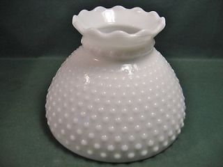 VINTAGE MILK GLASS HOBNAIL TABLE OR POLE LAMP SHADE