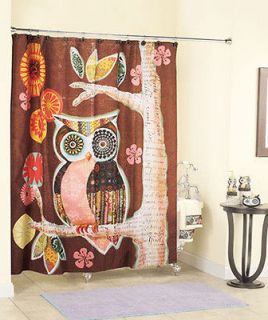 Owl Friend design Shower Bath Ensemble Bathroom decor collection