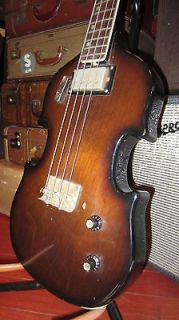 1969 Univox Lectra Model 1970F Violin Bass Sunburst w/ Gig Bag