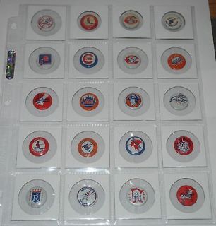 1970 Baseball Stadium Team Pin/Coin/Butto n Complete Set v1