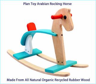 NEW Plan Toy Arabian All Natural Wooden Rocking Horse