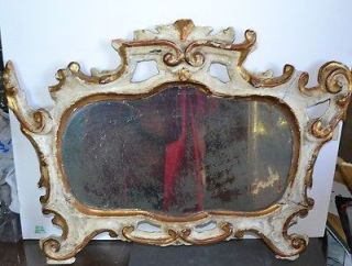 Antique French Gilt Wood Mirror Vanity Dresser Table Top 1700s AS IS