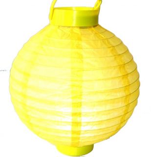 Yellow Paper Hanging Lantern Battery Chinese Party Lite