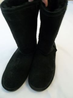 Black BearPaw Bear Paw Boots Womens Size 9 Suede Sheepskin Fur Lined