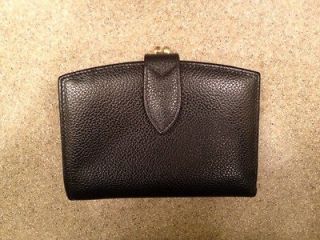 COACH WALLET   BLACK LEATHER   KISS LOCK COIN   BILL CREDIT CARD