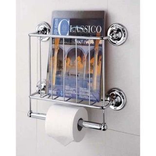 Chrome Wall Mount Magazine Rack & Toilet Paper Holder