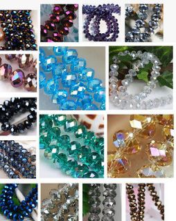 6mm 8mm 10mm Faceted Crystal Rondelle Loose Beads for DIY Bracelet