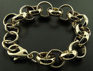 Wear Luxury Bracelet   24 k Gold Plated   Men’s   16mm, 9” Belcher