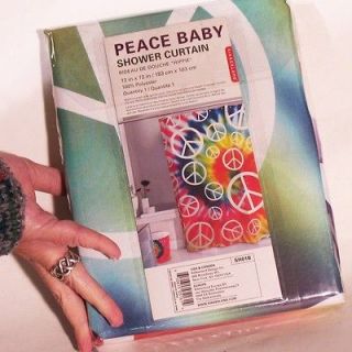 Psychedelic Peace Sign Peace Baby Shower Curtain New Kikkerland 72