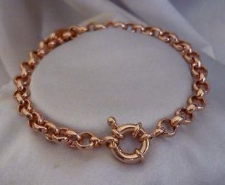 HOT  GF 14k 9ct Rose Gold Ring Belcher Bracelet 8 INCH NEW
