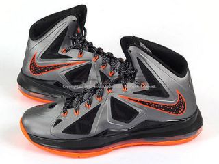 Nike LeBron 10 X XDR Mango Lava Charcoal/Orang e Black Basketball