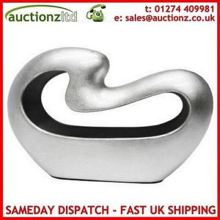 Romeo Ceramic Sculpture Lamp Silver 40W E14 Bedside Table Light