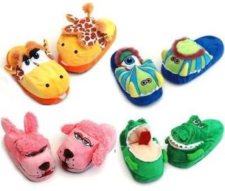 Kids Animated Animal Slippers Comfy Cosy Gift Mule Eskimo Soft Animal
