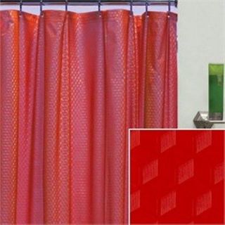 RED SPARKLE EMBOSSED VINYL SHOWER CURTAIN + HOOKS ~ 70 x 72 ~ NEW